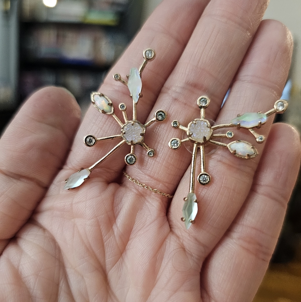 Rare Kendra Scott Rose Gold Druzy Constellation Statement Stud EarringsRare Kend